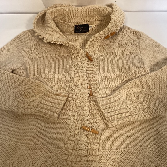 Vintage Wool Sweater Jacket with hood & toggle buttons womens size 40 Bonnie Lee - Picture 11 of 15